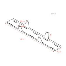 Kabelleitungskanal horizontal extra weit offen universell L 120 cm x T 15 x H 12 cm