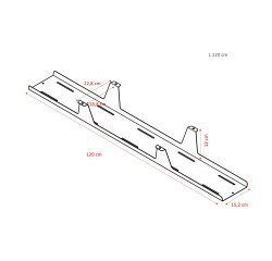 Horizontal extra-open universal cable duct L 120 cm x W 15 x H 12 cm