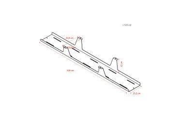 Goulotte passe-câbles horizontale extra ouverte universelle L 120 cm x P 15 x H 12 cm