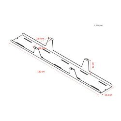 Kabelgoot horizontaal extra open universeel L 120 cm x D 15 x H 12 cm