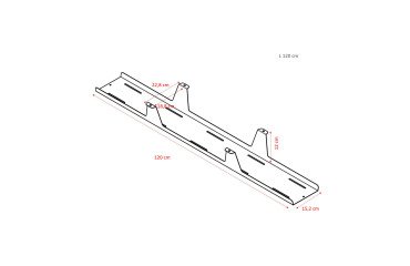 Goulotte passe-câbles horizontale extra ouverte universelle L 120 cm x P 15 x H 12 cm