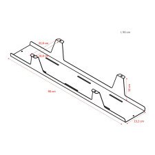 Kabelleitungskanal horizontal extra offen Universal L 90 cm x B 15 cm x H 12 cm weiß