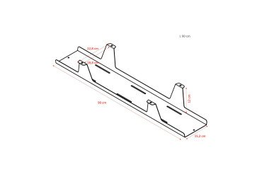 Goulotte passe-câbles horizontale extra ouverte universelle L 90 cm x P 15 x H 12 cm