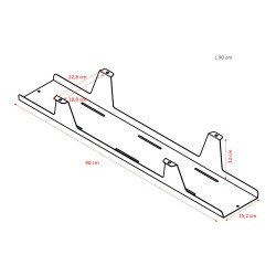 Goulotte passe-câbles horizontale extra ouverte universelle L 90 cm x P 15 x H 12 cm