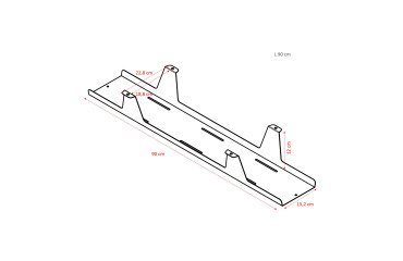 Goulotte passe-câbles horizontale extra ouverte universelle L 90 cm x P 15 x H 12 cm