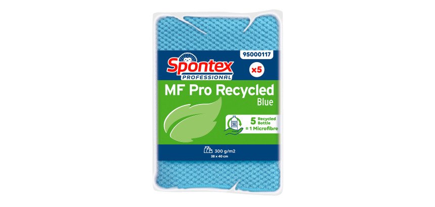 Lavette microfibre recyclée Spontex Professional - Paquet de 5