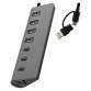 Hub de aluminio USB 7 en 1 (4x USB-A + 3x USB-C 3.0) TnB