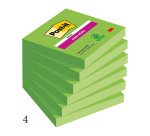 2+1 Confezioni Post-it super sticky Verde 76 x 76 mm 90 ff 6 unità 1 confezione in omaggio