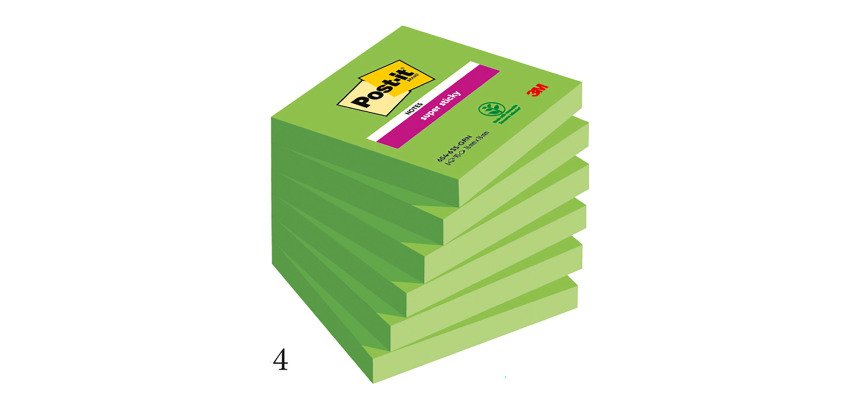 Foglietti colorati Post it Super Sticky colorati 76x76 mm 90 fogli 6 unità