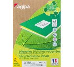 Etiquette adresse jet d'encre et laser recyclée 199,6 x 143,5 mm Agipa 102650 blanche - Boîte de 200