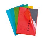 Chemise coin plastique Exacompta A4 polypropylène 9/100e transparente coloris assortis - Paquet de 100