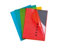 L-mapjes plastic Exacompta A4 polypropyleen 9/100e transparant assortiment van kleuren - Pak van 100