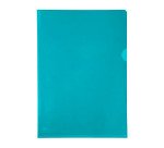 Chemise coin plastique Exacompta A4 PVC 13/100e transparente coloris vert - Paquet de 10