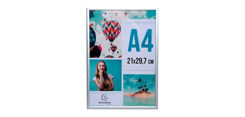 Cadre photo aluminium A4 - argent