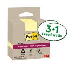 Confezione convenienza Foglietti Post-it Super Sticky Giallo Canary in carta riciclata 76x76 mm 3 + 1 omaggio 70 fogli