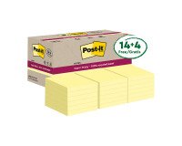 Confezione convenienza Foglietti Post-it Super Sticky Giallo Canary in carta riciclata 76x76 mm 14 + 4 omaggio 70 fogli