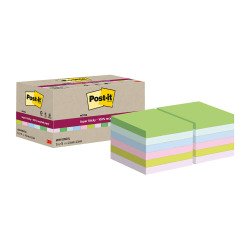 Foglietti Post-it Super Sticky Assortiti in carta riciclata 47,6 x 47,6 mm 70 fogli