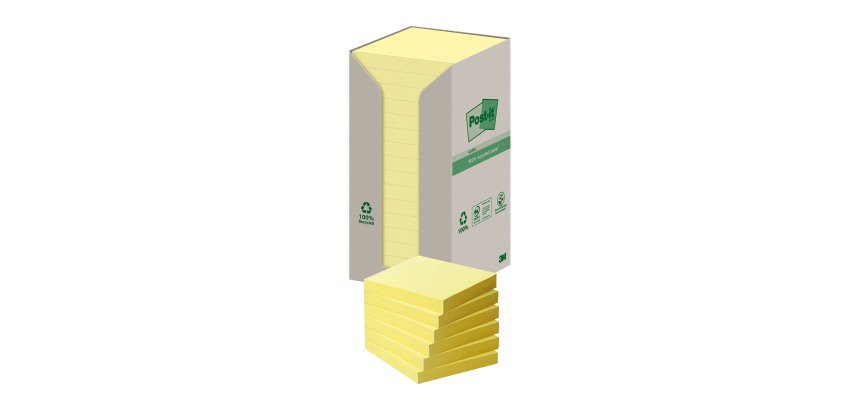 Post-it in carta riciclata Giallo Canary 76 x 76 mm 16 unità