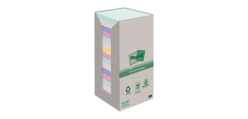 Post-it in carta riciclata Assortiti 76 x 76 mm 16 unità