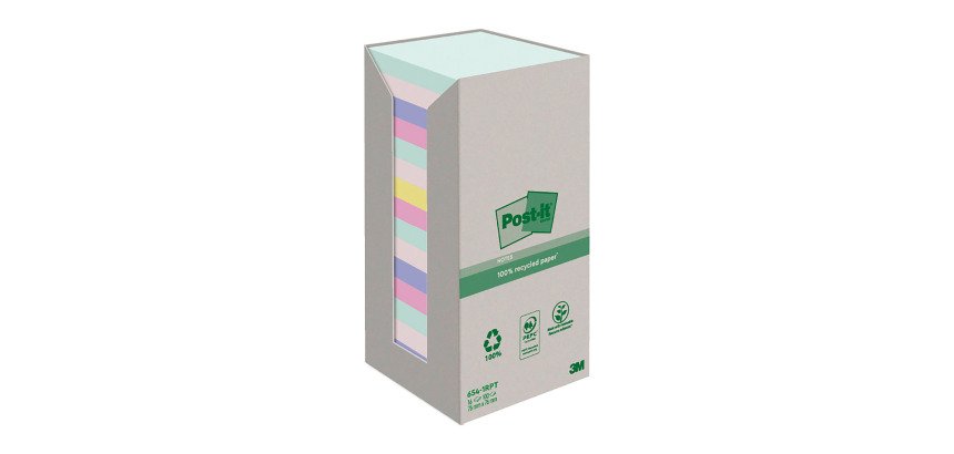 Post-it in carta riciclata Assortiti 76 x 76 mm 16 unità