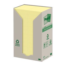 Post-it in carta riciclata Giallo Canary 51 x 38 mm 24 unità