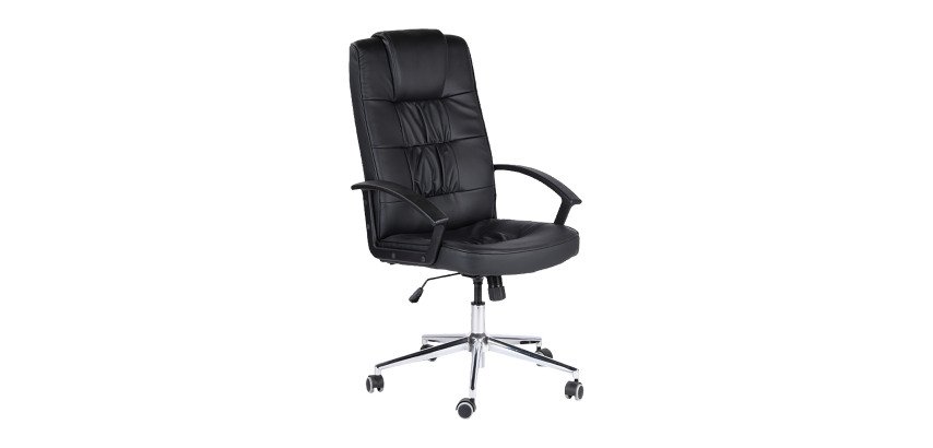 Poltrona direzionale Emiro tessuto Impala effetto pelle colore nero