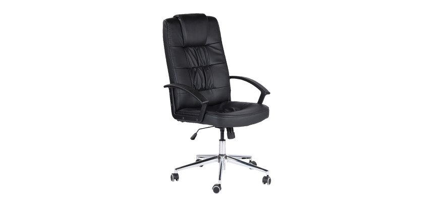Poltrona direzionale Emiro tessuto Impala effetto pelle colore nero