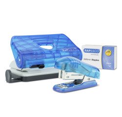 Nietmachine en perforator mini van Rapesco voor op kantoor - nieten 24/6 en 26/6 - capaciteit 12 vellen