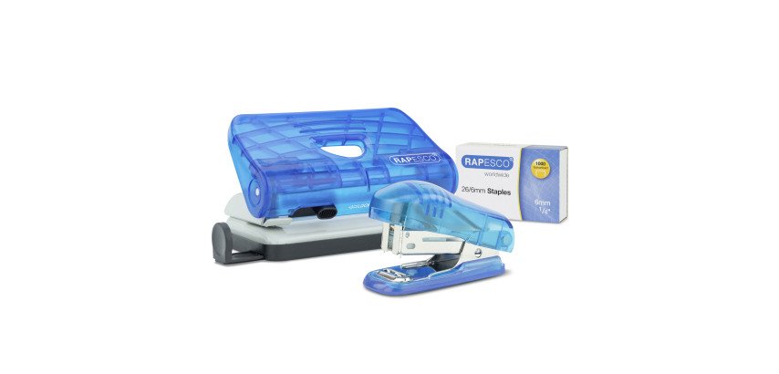 Mini agrafeuse de bureau et perforateur Rapesco - agrafes 24/6 et 26/6 - capacité 12 feuilles