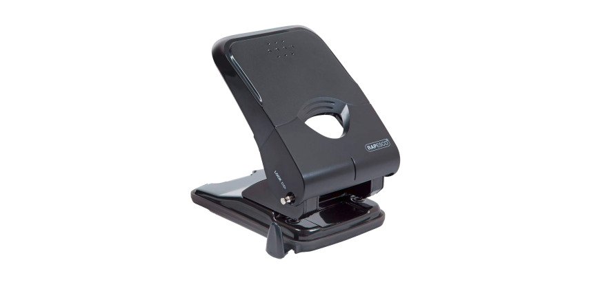 Heavy-duty 2-hole punch X5 LESS Rapesco - 50-sheet capacity - black
