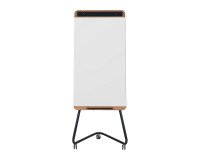 Bi-Office mobiele magnetische flipover Ace, 700x1000mm, met gelakt stalen oppervlak, structuur in hout en antracietkleurig metaal