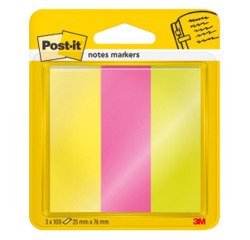 Segnapagina Post-it assortiti senza rigatura non perforato 25 x 76 mm 2,5 x 7,6 cm 70 g/m² 3 unità da 100 segnapagina