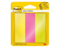 Segnapagina Post-it assortiti senza rigatura non perforato 25 x 76 mm 2,5 x 7,6 cm 70 g/m² 3 unità da 100 segnapagina