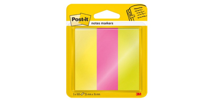Segnapagina Post-it assortiti senza rigatura non perforato 25 x 76 mm 2,5 x 7,6 cm 70 g/m² 3 unità da 100 segnapagina