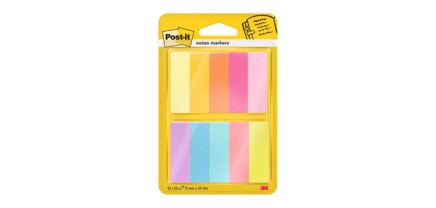 Post-it Index Flags 15 x 50 mm Assorted 50 x 10 Pack