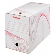 Boîte d'archives carton Esselte Boxy - Dos 20 cm - Haute résistance - Blanche