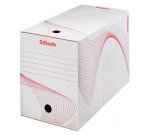 Boîte d'archives carton Esselte Boxy - Dos 20 cm - Haute résistance - Blanche