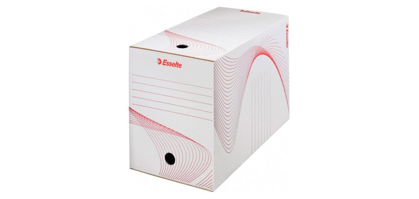 Boîte d'archives carton Esselte Boxy - Dos 20 cm - Haute résistance - Blanche