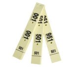 Carnet de 50 tickets vestiaire numérotés de 3 volets (dont 2 volets avec trous) - Format 20 x 3 cm - jaune