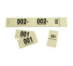 Carnet de 50 tickets vestiaire numérotés de 3 volets (dont 2 volets avec trous) - Format 20 x 3 cm - jaune