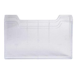 Wall-mounted display unit with 1 horizontal slot for A4 size - crystal