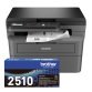 BROTHER Imprimante laser monochrome multifonction 3 en 1 A4 Wifi DCP-L2620DW + 1 toner noir TN2510