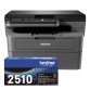 BROTHER Ensemble imprimante multifonction 3 an 1 laser monochrome Wifi A4 DCP-L2627DWE + 1 toner noir TN2510