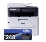 Brother Imprimante multifonction 4 en 1 laser couleur Wifi A4 MFC-L3760CDW + Toner Noir TN248