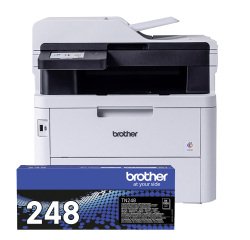 Brother Imprimante multifonction 4 en 1 laser couleur Wifi MFC-L3760CDRE1 + 1 toner noir TN248