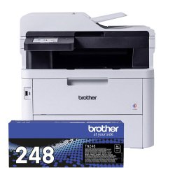 Brother Imprimante multifonction 4 en 1 laser couleur Wifi A4 MFC-L3760CDW + Toner Noir TN248