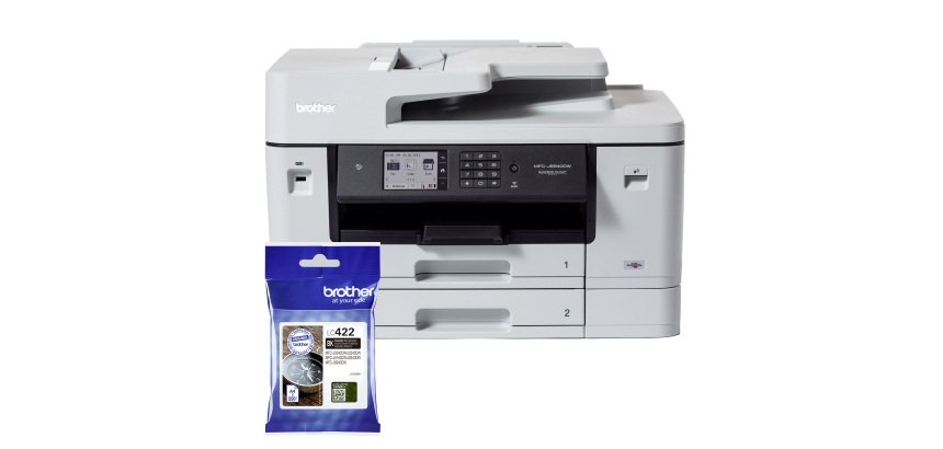 BROTHER Ensemble imprimante multifonction 4 en 1 A3 jet d'encre couleur Wifi MFC-J6940DW + 1 cartouche noire LC422