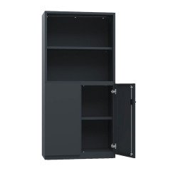 Armadio Ufficio Monoblocco 2 ante battenti con parte superiore a giorno 90 x 45 x 185 cm