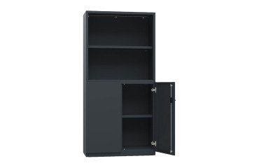 Armadio Ufficio Monoblocco 2 ante battenti con parte superiore a giorno 90 x 45 x 185 cm