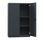 Armadio Ufficio Monoblocco 2 ante battenti 2 ripiani l x p x h 90 x 45 x 140 cm